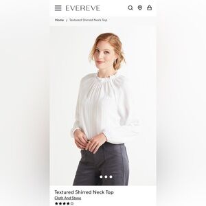 Cloth & Stone Textured Shirred Neck Top from Evereve